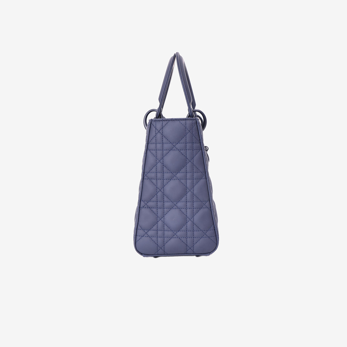 Christian Dior Lady Dior Medium in Navy Ultra Matte Calfskin Leather with Matte Hardware side view