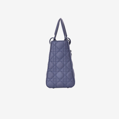Christian Dior Lady Dior Medium in Navy Ultra Matte Calfskin Leather with Matte Hardware side view
