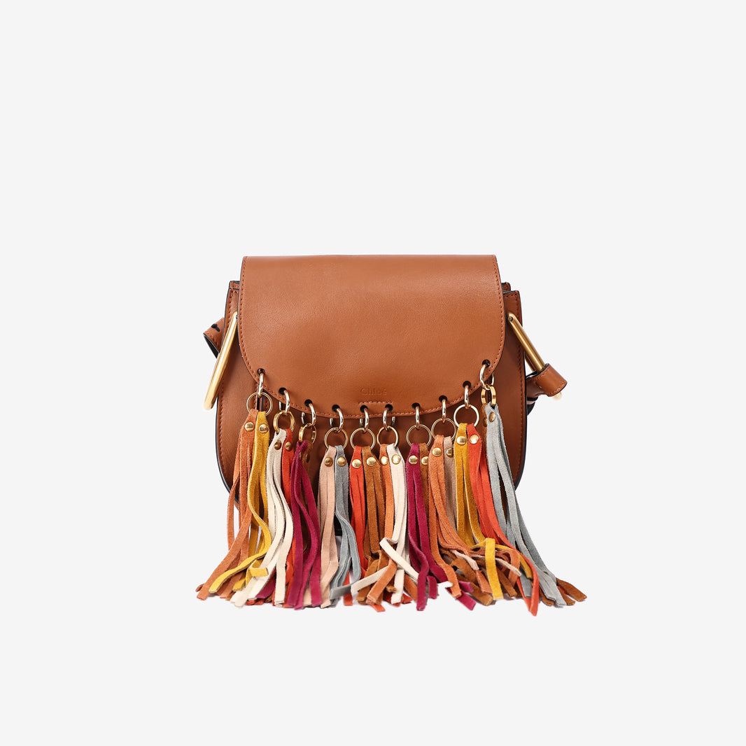 Chloé Hudson Small Fringe Shoulder Bag in Multicolour with Gold Hardware