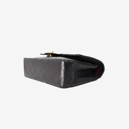 Chanel Vintage Classic Flap Medium in Black Lambskin Leather with Gold Hardware