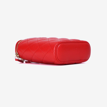 Chanel Vertical Vanity Case in Red Caviar Leather with Gold Hardware