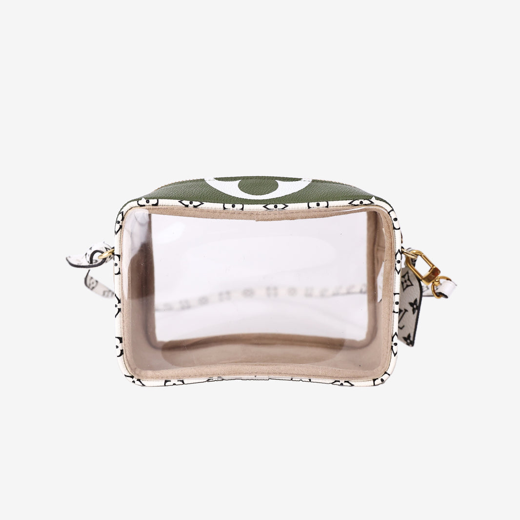 Louis Vuitton Beach Pouch Bag in Khaki/White Monogram Giant Canvas with Gold Hardware