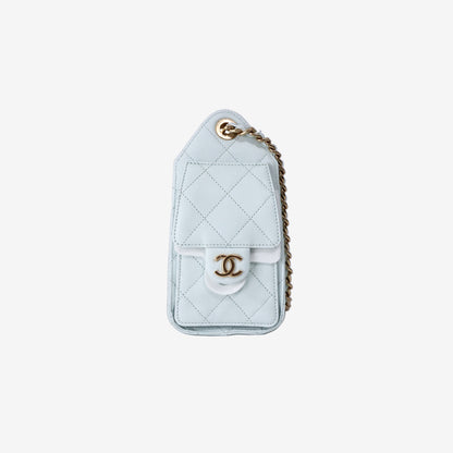 Chanel 25 Mini Hobo Bag 26A by Matthieu Blazy in Light Blue Calfskin Leather with Gold Hardware