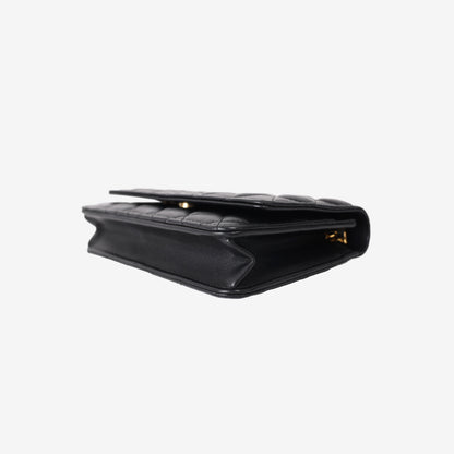 Chanel Wallet on Chain in Black Lambskin Leather with Gold Hardware