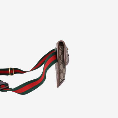 Gucci Neo Vintage Flap Belt Bag in Brown GG Coated Canvas