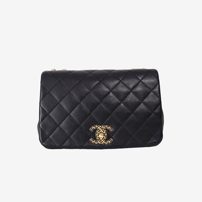 Chanel On and On Chain Flap Bag in Black Quilted Lambskin with Gold Hardware (Contact to Enquiry)
