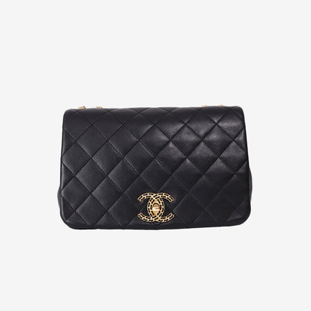 Chanel On and On Chain Flap Bag in Black Quilted Lambskin with Gold Hardware (Contact to Enquiry)