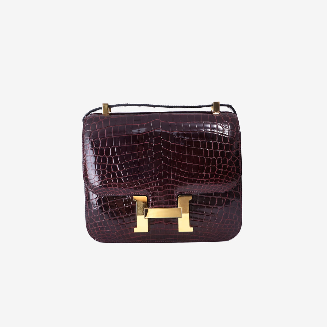 *HOT* Hermès Constance 23 in Rouge H Shiny Crocodile Leather with Gold Hardware (Contact to Enquire)