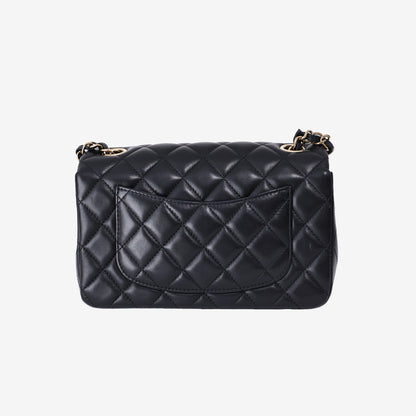 Chanel Classic Flap Mini in Black Lambskin Leather with Gold Hardware