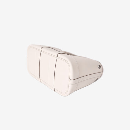 Hermès Garden Party 23 in White Togo Leather with Palladium Hardware