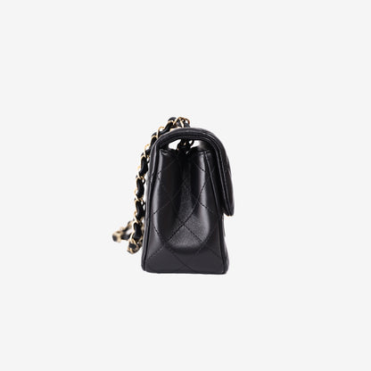 Chanel Crush Mini Rectangular Flap Bag in Black Lambskin with Gold Hardware (Contact to Enquire)