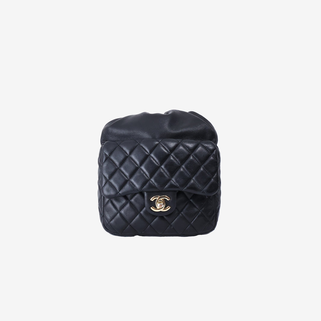 Chanel Small Seoul Backpack in Black Lambskin Leather with Gold Hardware