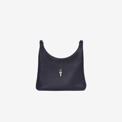Chrome Hearts Viv Dagger Shoulder Bag in Black Calf Leather with Silver Hardware front view