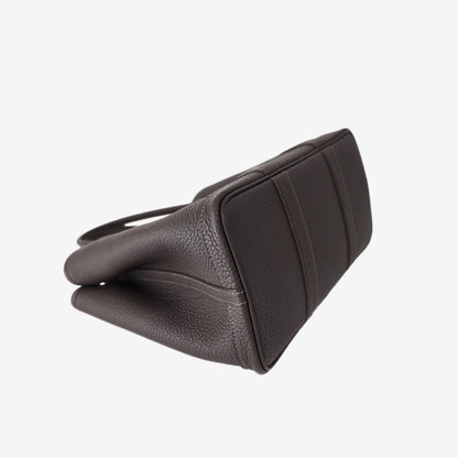Hermès Garden Party 30 in Bai Brun Negonda Leather with Palladium-Plated Hardware