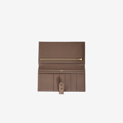 Hermès Béarn Wallet in Grey Ostrich Leather