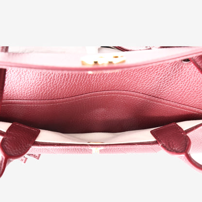 Chanel 26S Shopping Bag in Burgundy Calfskin with Gold Hardware
