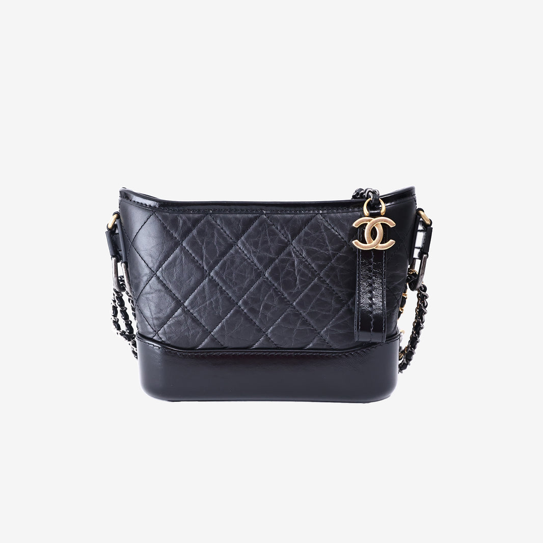 Chanel Gabrielle Small Bag in Black Calfskin Leather with Mixed Hardware