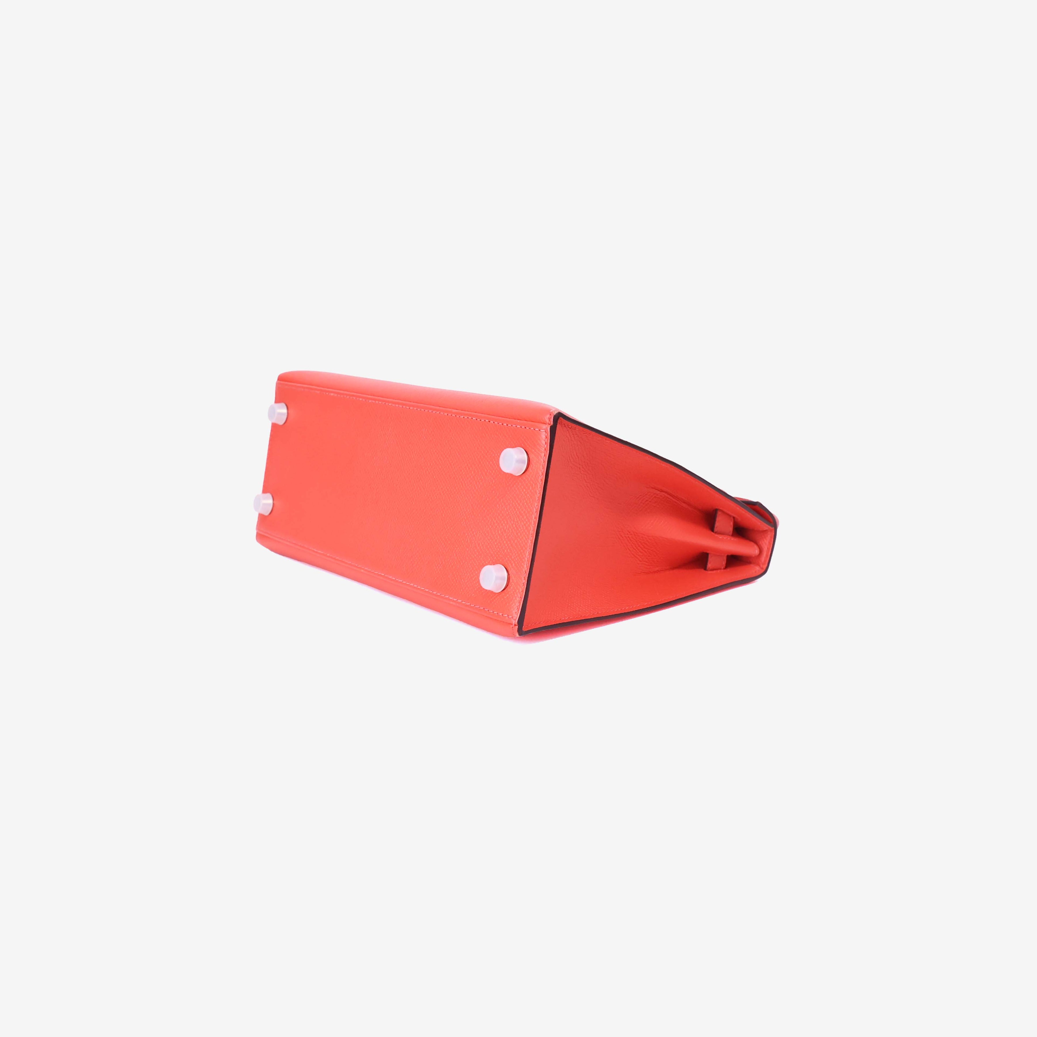 Hermès Kelly 28 in Rose Jaipur Epsom Leather with Palladium Hardware bottom side view