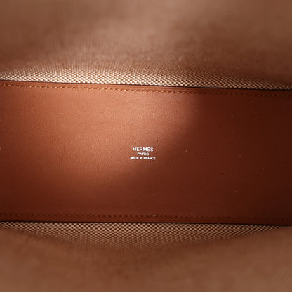 Hermès Cabas Tote Bag in Beige and Brown Canvas