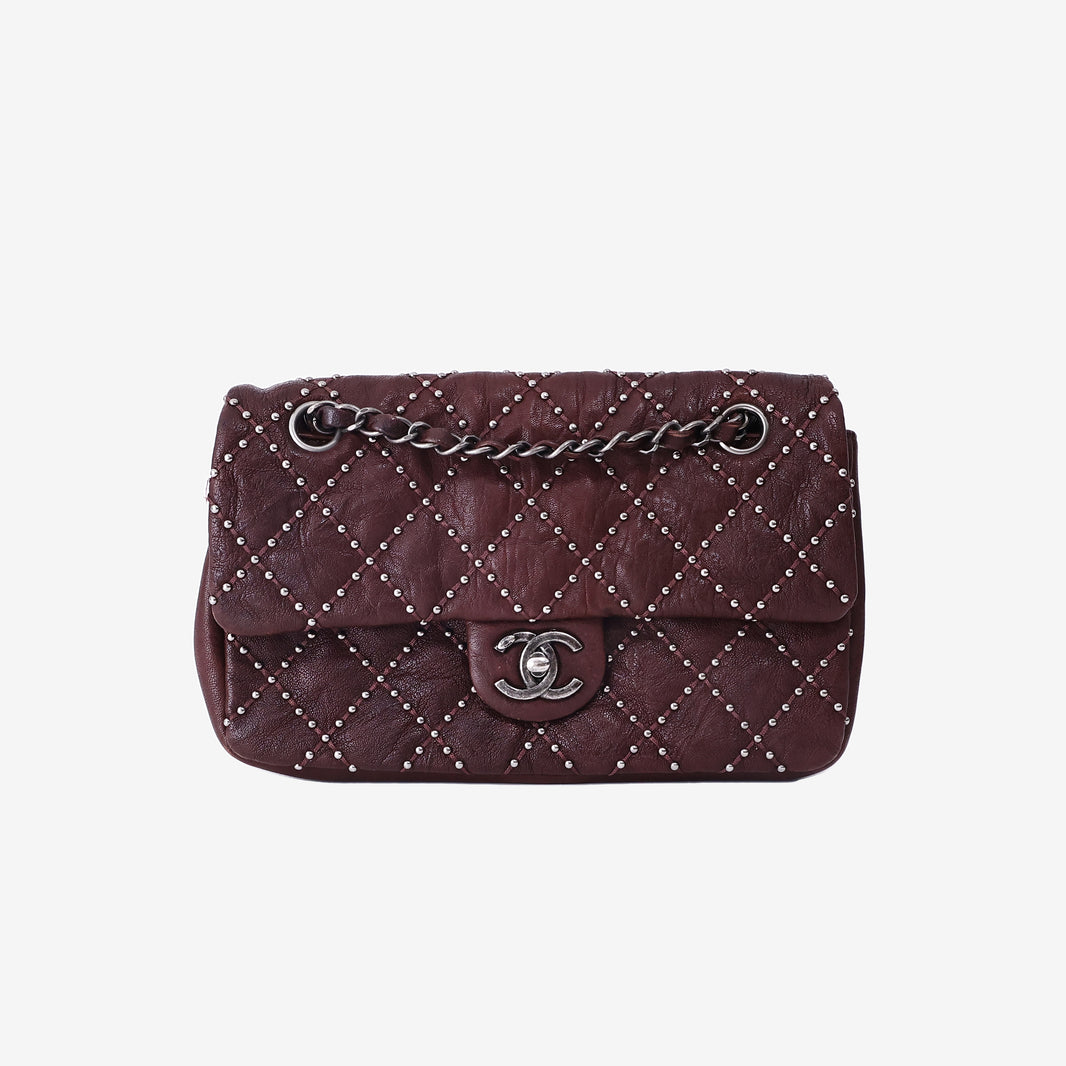 Chanel Paris-Dallas Metal Beauty Flap Bag in Burgundy Washed, Crumpled Lambskin with Silver Hardware (Contact to Enquire)
