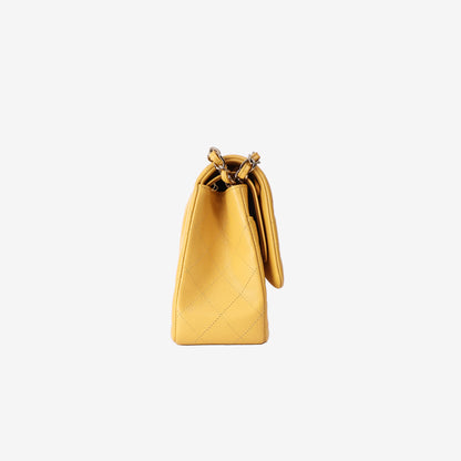 Chanel Jumbo Classic Double Flap Bag in Yellow Caviar Leather with Gold Hardware