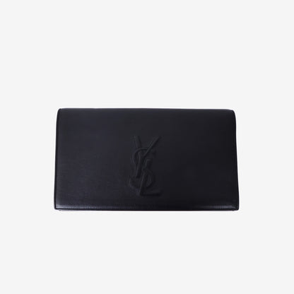 Saint Laurent Belle de Jour Clutch in Black Calfskin Leather