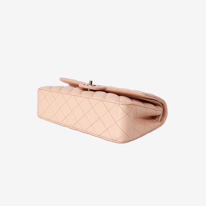 Chanel Medium Classic Double Flap Bag in Light Beige Caviar with Gold Hardware
