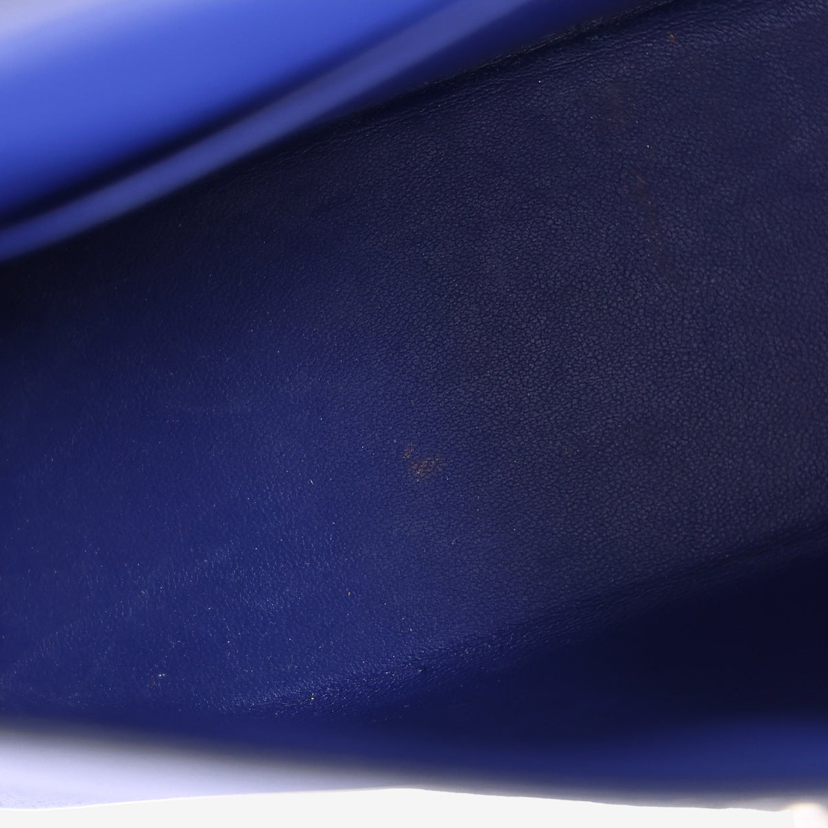 Hermès Mini Kelly 20 in Bleu Électrique Epsom Leather with Palladium Hardware interior view