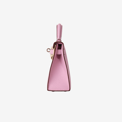 *HOT* Hermès Mini Kelly 20 in Mauve Sylvestre Epsom Leather with Palladium-Plated Hardware