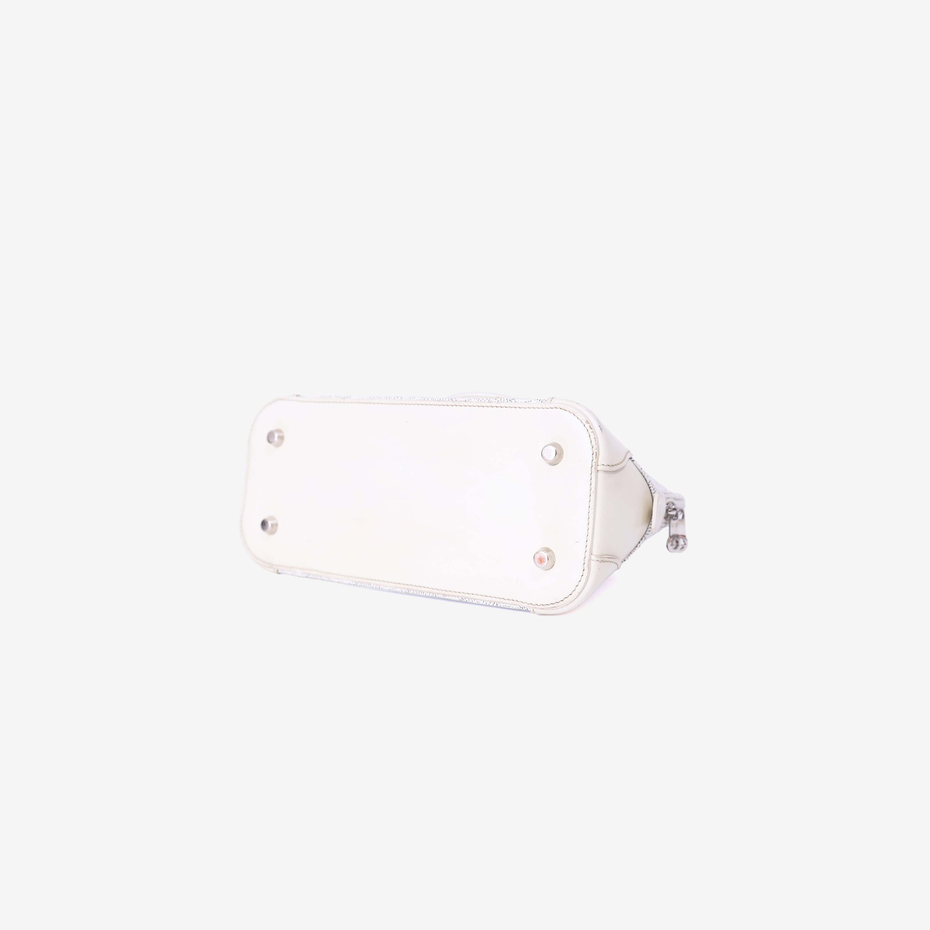 Goyard Mini Vendôme Handbag in White Goyardine Canvas bottom side view