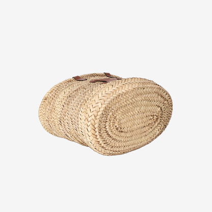 Celine Classic Panier Bag in Braided Palm and Calfskin Leather