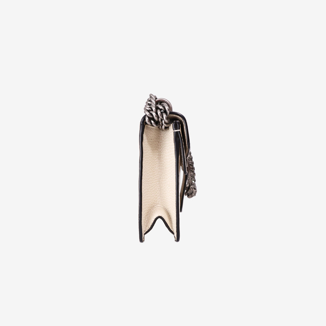 Gucci Dionysus Small Shoulder Bag in White Calfskin Leather with Silver Hardware