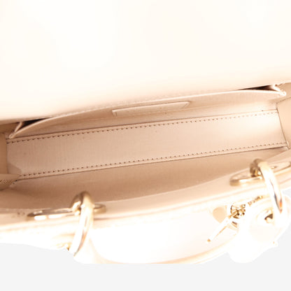Dior D-Joy Bag in Beige Raffia with Cannage Motif and Gold Hardware
