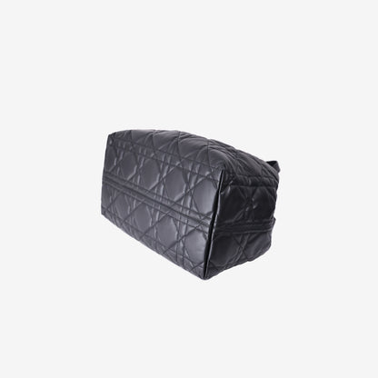 Dior Large Toujours Bag in Black Calfskin Leather with Gold Hardware