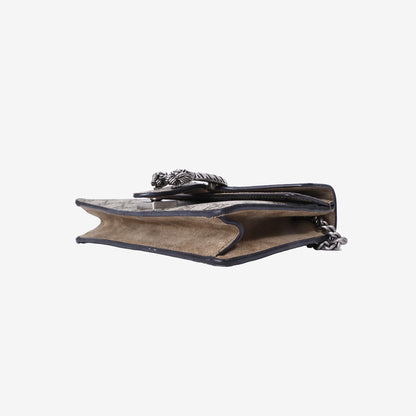 Gucci Dionysus Shoulder Bag in Beige GG Supreme Canvas with Silver Hardware