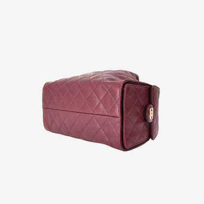 Chanel 25 Small Hobo Bag in Burgundy Lambskin with Gold Hardware
