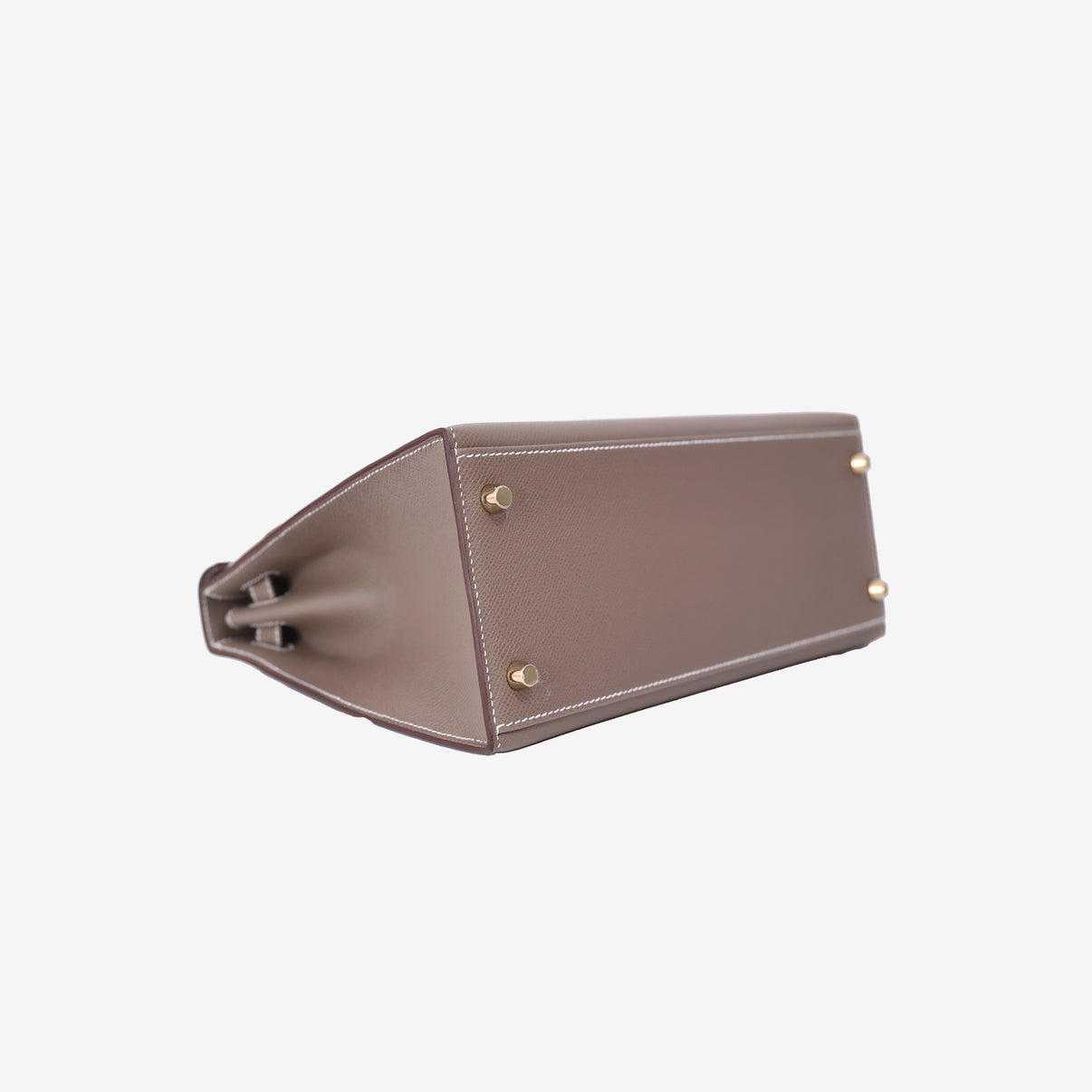 Hermès Kelly 28 in Etoupe Epsom Leather with Gold Hardware bottom side view