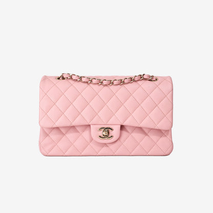 Chanel Classic Medium Double Flap Bag in Pink Caviar Leather with Gold Hardware