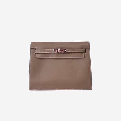 Hermès Kelly Danse in Étoupe Evercolor Leather with Palladium Hardware