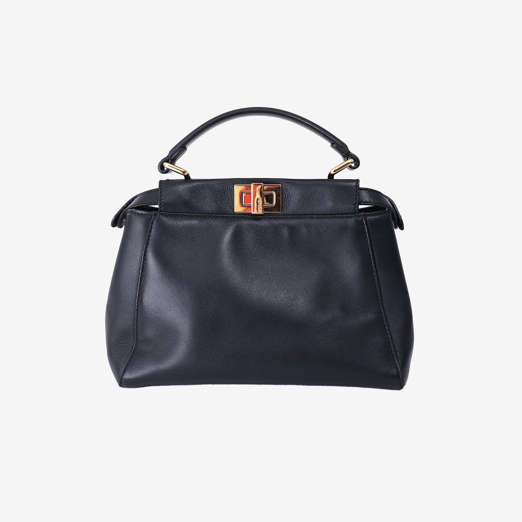 Fendi Peekaboo Mini Bag in Black Calfskin Leather with Gold Hardware (Contact to Enquire)