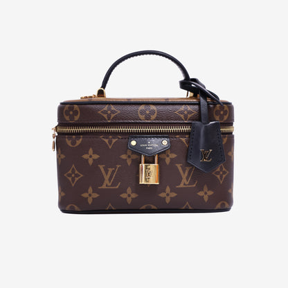 Louis Vuitton Vanity Chaine Pouch Bag in Brown Monogram Reverse Canvas with Gold Hardware front view