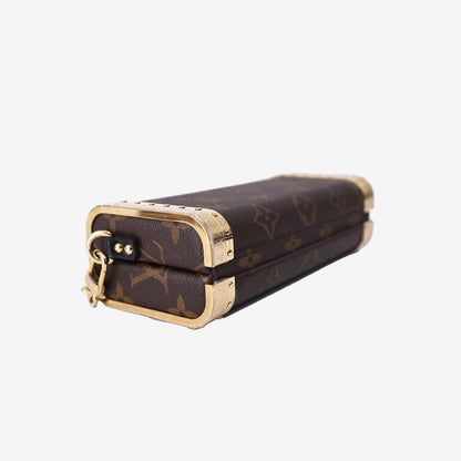 Louis Vuitton Vanity Case PM in Brown Monogram Coated Canvas with Gold Hardware