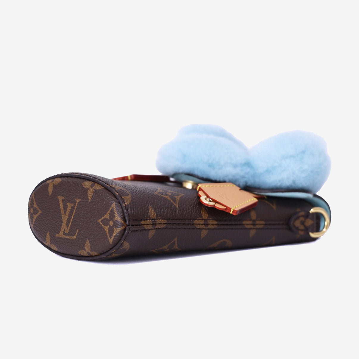 Louis Vuitton Vivienne Phone Pouch in Brown Monogram Canvas with Calfskin Leather Trim with Gold Hardware bottom side view