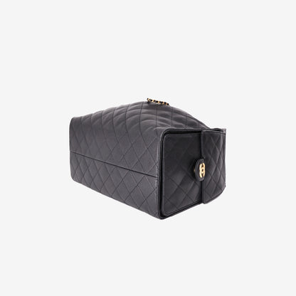 Chanel 25 Medium Hobo Bag in Black Caviar Leather with Gold Hardware