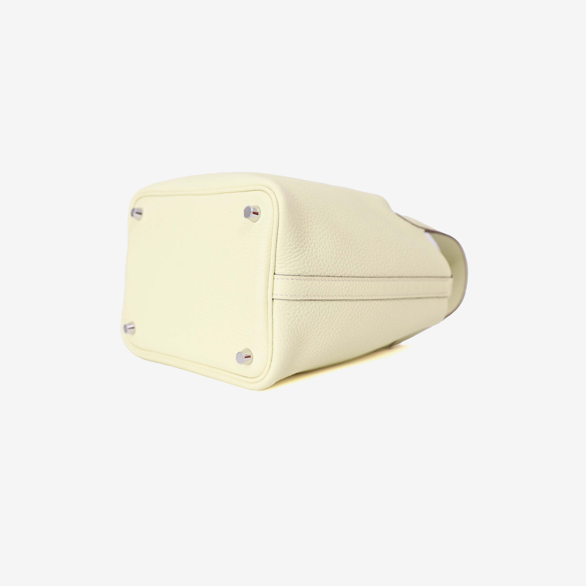 Hermès Picotin 18 Jaune Milton Clemence Leather with Palladium Hardware bottom side view