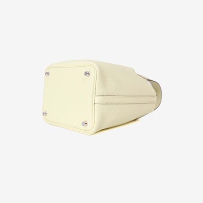 Hermès Picotin 18 Jaune Milton Clemence Leather with Palladium Hardware bottom side view