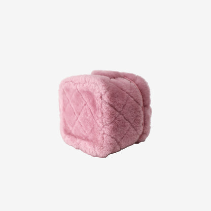 Chanel Mini Coco Handle Shearling Flap Bag in Pink with Gold Hardware