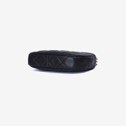 Chanel 24C Hobo Bag in Black Grained Calfskin with Gold Hardware