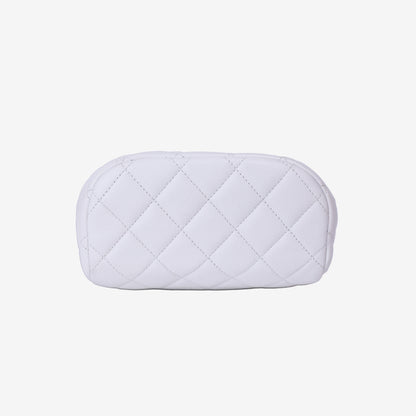 Chanel Urban Spirit Mini Backpack in White Caviar Leather with Silver Hardware bottom view