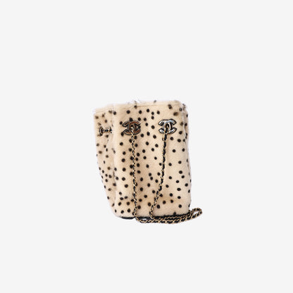 Chanel Pony Hair Cheetah Printed CC Chain Bucket Bag in Beige Pony Hair with Gold Hardware (Contact to Enquire)